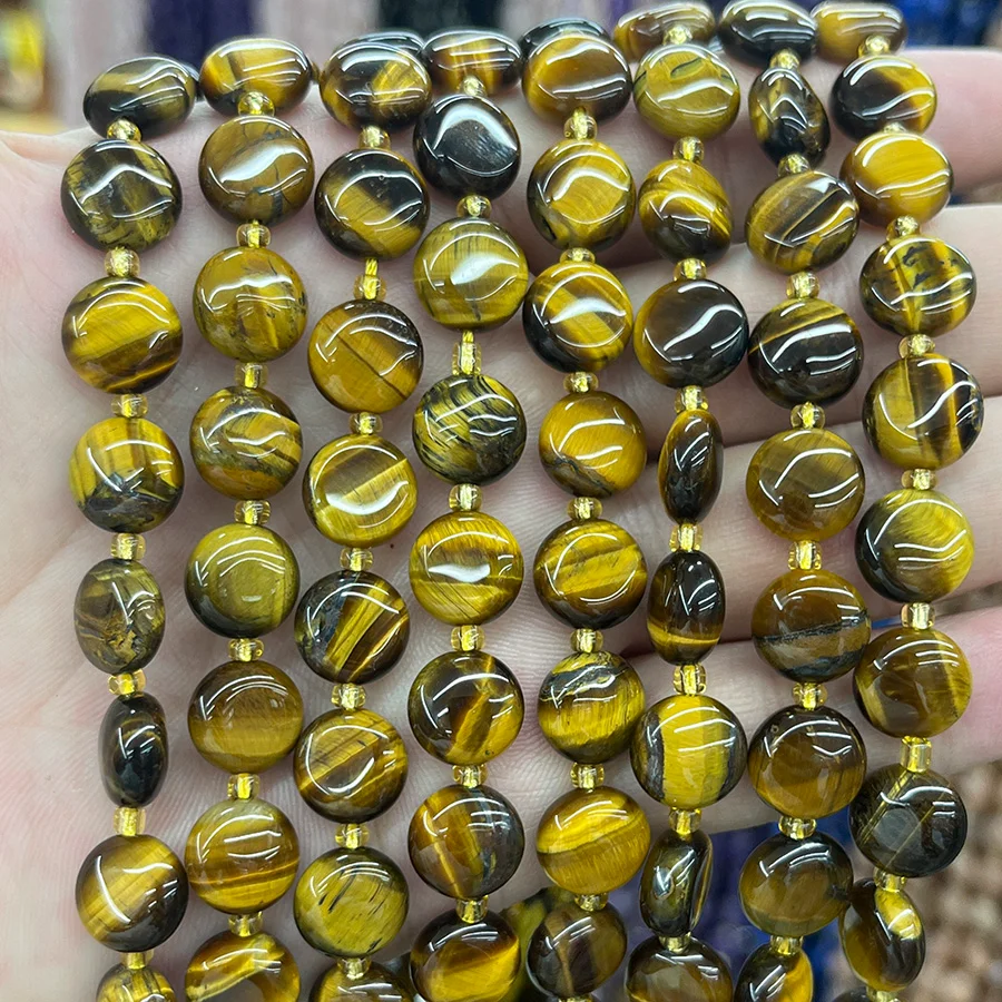 Tigerauge Cabochon 10mm kaufen - natuerlich & unbehandelt | Moss Crystal