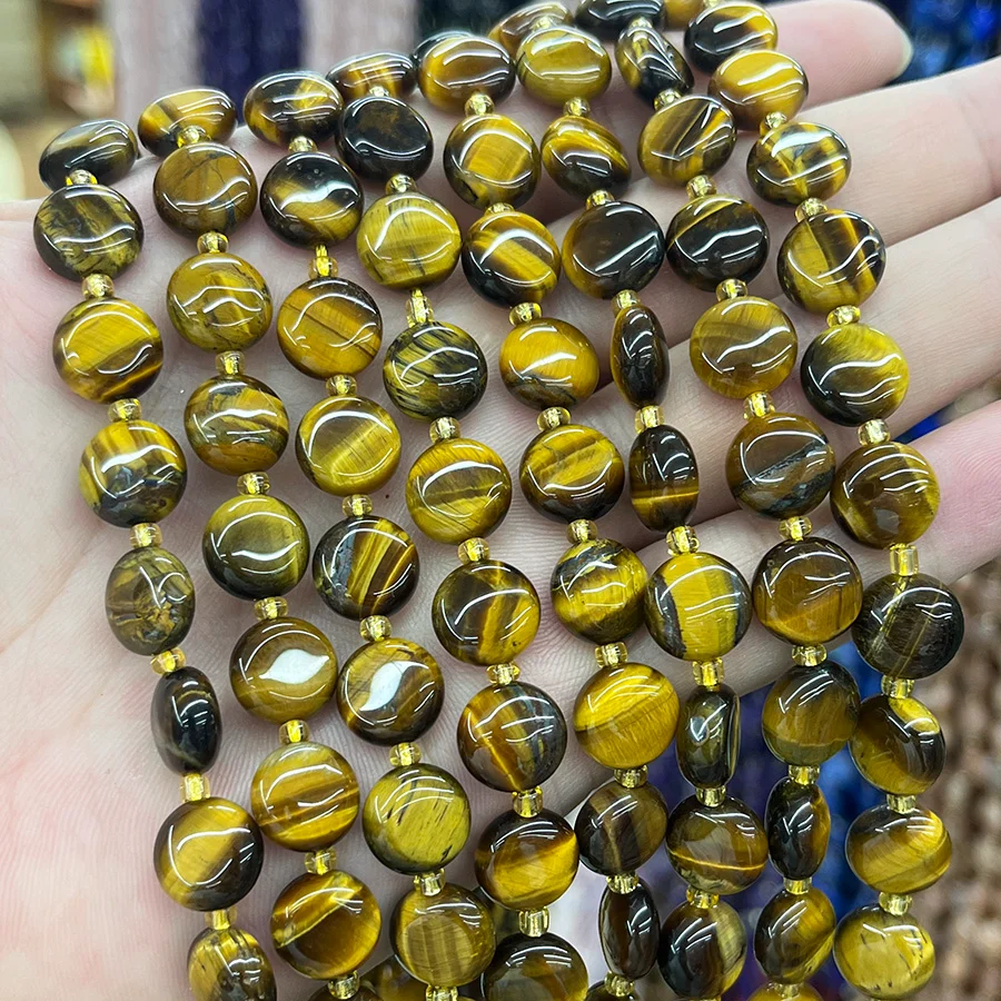 Tigerauge Cabochon 10mm kaufen - natuerlich & unbehandelt | Moss Crystal