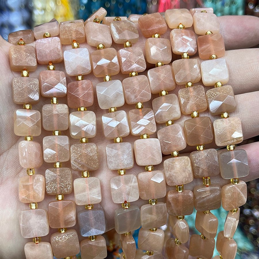 Aventurin Quadratisch Facettiert 10mm - MossCrystal